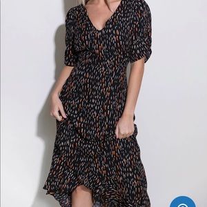 Macy black printed maxi dress